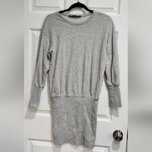 Zara Trafaluc grey sweatshirt midi dress women's size Small